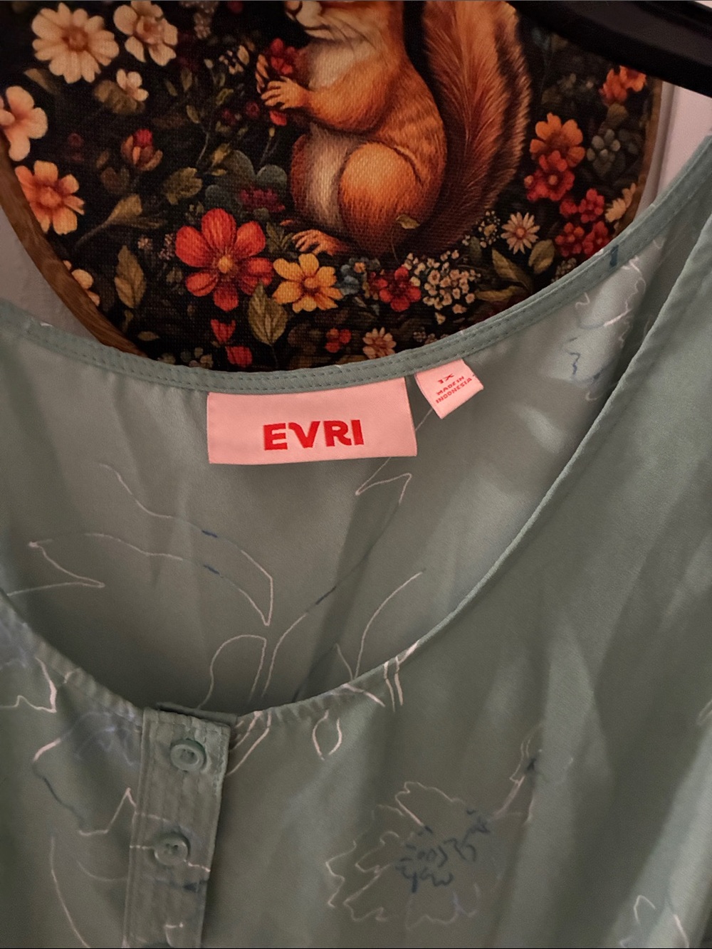 EVRI Sage Green Floral Tank Top